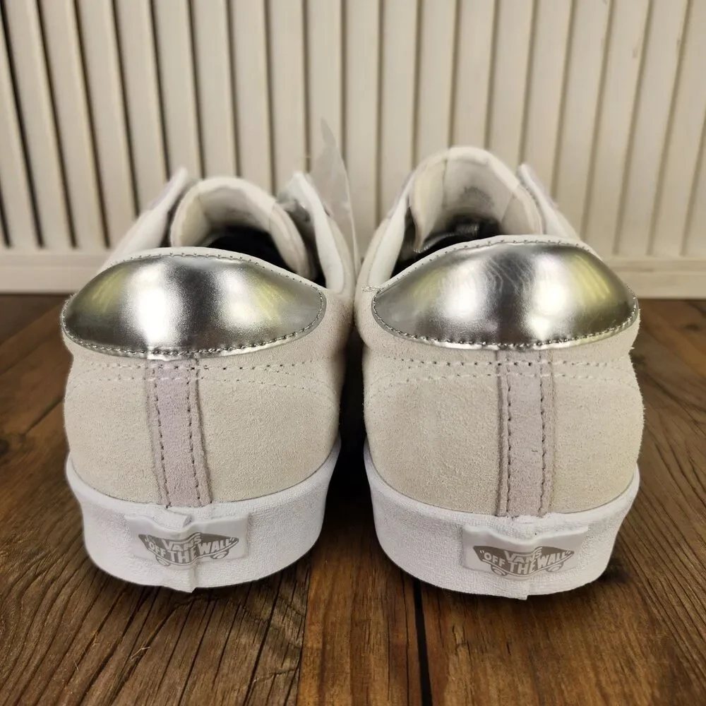 Vans Sport Low Mens Sz 10 High Shine Blanc De Blanc Suede Skater Sneakers Shoes